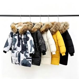 Nouveau manteau long pour enfants avec capuche en duvet, manteau d'hiver épais en coton camouflage pour garçons, coupe-vent et chaud - Product Image 1