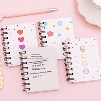 Carnet de poche A7 à spirale, motif petite fleur de dessin animé, 80 feuilles, mini, portable, à feuilles mobiles, idéal comme cadeau