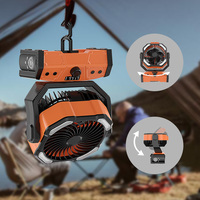 Ventilateur de Camping Solaire d'Extérieur, Batterie 30000 mAh, Ventilateur Rechargeable USB à Vitesse Continue, Ventilateur de Bureau/Table Rafraîchissant avec Power Bank