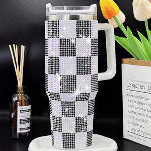 Cross Border bloque de alto valor Color <span class=keywords><strong>Collage</strong></span> diamante cristal helado taza diamante incrustaciones portátil 40oz taza - Product Image 3