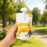 Voedselveilige plastic zak met tuit voor baby puree, yoghurt, sap, dranken, staande pouch met afsluitbare dop, verpakking voor vloeistoffen