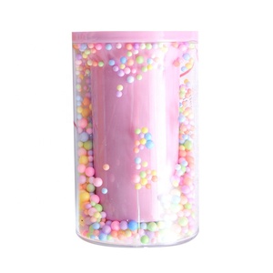 Portapenne Creativo Rotondo Quadrato Colorato Carino in Plastica Acrilica Trasparente <span class=keywords><strong>Rosa</strong></span> - Product Image 4