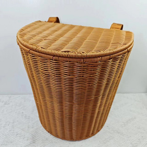 Handmade woven bamboo basket with lid for spring outings and mushroom picking, suitable for home use, grocery shopping, outdoor - Product Image 3