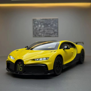 Voitures miniatures en métal 1:24 Bugatti Chiron avec son et lumière, modèle de supercar jouet à piles à rétrofriction, décoration de véhicule - Product Image 6