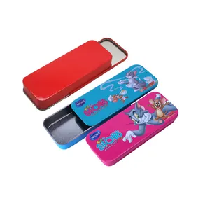 Small Candy Tins Portable Tinplate Slider Tin Can Rectangular Tin Slide Cosmetic Bead Case Packing Art Supplies Small Travel Box