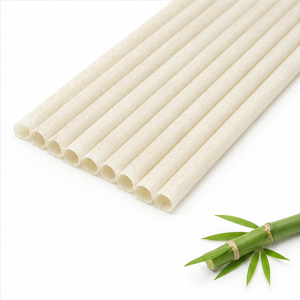 Pajitas rectas compostables impresas personalizadas, biodegradables, de bambú vegetal, desechables, para restaurantes y tiendas de bebidas. - Product Image 3