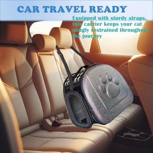 Free Sample Soft Sided <b>Cat</b> Carrier Portable <b>Cat</b> Carried Bag <b>Cage</b> Collapsible Pet Carrier for Kitten Small Dogs Up to 9Lbs - Product Image 5