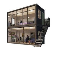 Maison mobile à double étage, style villa duplex, maison préfabriquée modulaire, hôtel, maison de jardin, véranda, bureau, maisons habitables