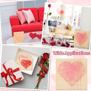 Kit de arte con hilo para decoración de uñas con forma de corazón de madera, decoración creativa para San Valentín, regalo para parejas, amigos, decoración del hogar - Product Image 1