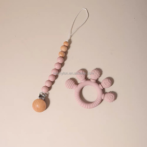 Nouveau design, <span class=keywords><strong>sucette</strong></span> en silicone de qualité alimentaire pour bébé avec clip anti-chute, sans BPA, masseur de gencives pour nourrissons, cordon anti-perte pour nouveau-né - Product Image 6