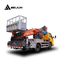 JMC/ISUZU/DONGFENG 32M 36M 46m échelle télescopique montée sur camion chaîne télescopique seau camion flèche plate-forme de travail