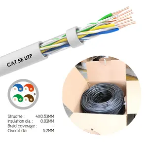 التخصيص الصانع 4pr 23 24 awg 305m cat6 cat5e شبكة cat7 utp ftp كابل سعر منخفض داخلي كابل خارجي