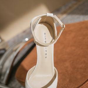 Zapatos de Tacón de Aguja con Correa en el Tobillo, de Cuero Genuino, Impermeables, Antideslizantes, Elegantes y Sensuales para Mujer, Ideales para Bodas - Product Image 5