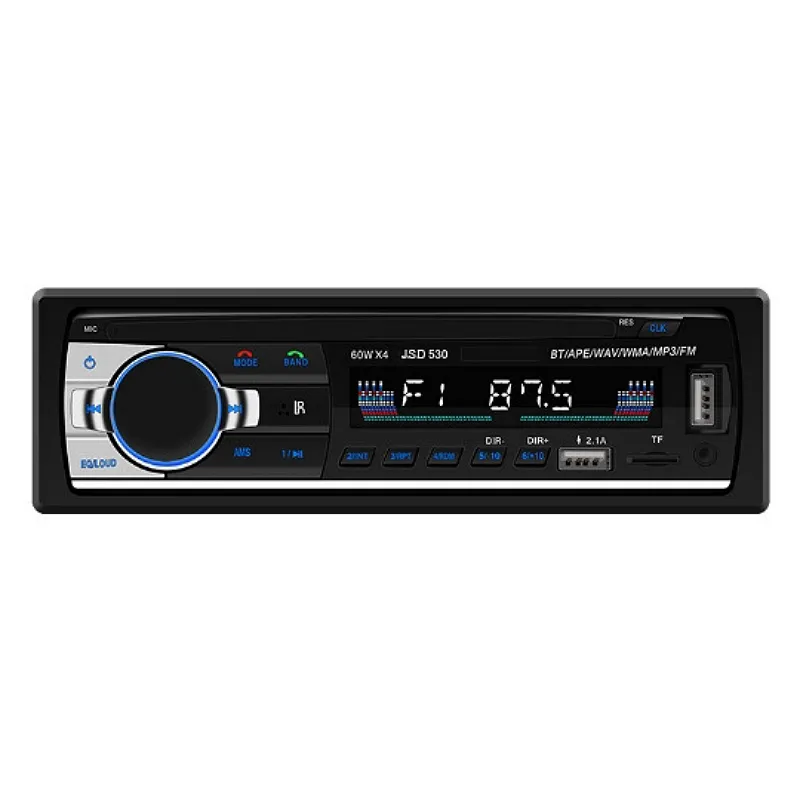 1 Enkele Din Auto Mp3 Speler Stereo Autoradio Auto Radio Bt 12V Fm Aux In Ontvanger Sd Usb Mp3 Wma Wav JSD-530