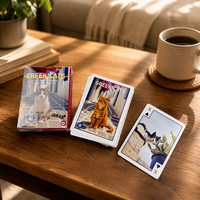 Cartes à Jouer avec Photos de Chats Grecs - 54 Motifs de Chats Uniques, Écologiques, Durables, Coins Arrondis, Logo Personnalisé, Finition Vernie en Couleur