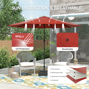 11ft Patio Market Umbrella 8 Ribs Outdoor <b>Table</b> Umbrella with Crank Lift UV Resistant Waterproof <b>for</b> Backyard <b>Garden</b> - Product Image 3