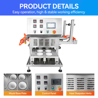 Machine de scellage semi-automatique haute efficacité pour 4 gobelets, idéale pour le lait, le yaourt et le bubble tea, avec plateau de scellage pour gobelets en plastique