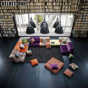 <span class=keywords><strong>Divano</strong></span> Sezionale Modulare Roche Bobois Mahjong in Tessuto Trapuntato Elegante - <span class=keywords><strong>Letto</strong></span> Convertibile con Imbottitura in Spugna per Soggiorno - Product Image 2