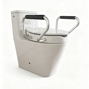 Abattant de toilette <span class=keywords><strong>surélevé</strong></span> blanc avec accoudoirs rembourrés pour toilettes allongées - Product Image 6