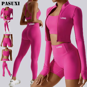 Set Yoga Seamless da <span class=keywords><strong>Donna</strong></span> PASUXI 2026: Completo Sportivo da Grossista con Leggings, Giacca a Manica Lunga per Palestra e Fitness - Product Image 1