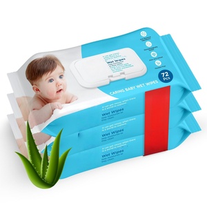 Lingettes humides de haute qualité, jetables, petit format, pour bébé, 80 lingettes, non parfumées, à base d'eau, en stock en Chine - Product Image 1