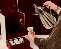 Boîte de rangement portable brodée motif palmier, sac fourre-tout, boîte à desserts, boîte à café de luxe pour le Ramadan, emballage cadeau
