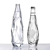 Bouteilles de vin en verre transparent, forme plate, bouteille transparente, 350 ml, 500 ml, 750 ml, vin, vodka, whisky, bouchons en liège, logo personnalisé