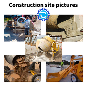 Mélangeur de ciment électrique industriel 500L, bétonnière portable à 4 roues motrices <span class=keywords><strong>pour</strong></span> chantier de construction - Product Image 6