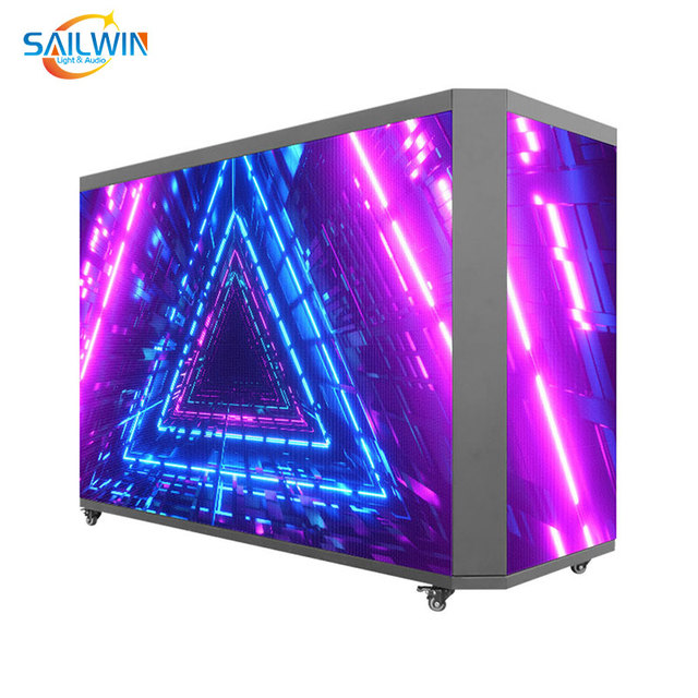 P2 Led Dj Booth Portable Led Display Screen Liquor bar LED Video Wall Welcome Desk Dj Table Booth Console Cabine Dj With Flycase