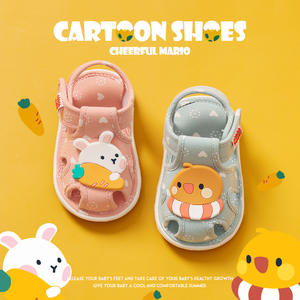 Chaussures unisexes pour tout-petits Happy Mary 1-3 ans, semelle souple, fermeture auto-agrippante, imprimé animal, style Baotou - Product Image 4