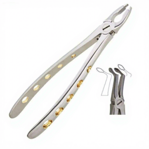 Juego de fórceps para extracción dental, con mango estriado plateado, clase I, instrumentos quirúrgicos manuales - Product Image 4