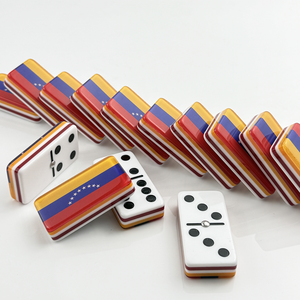 Fournisseur de dominos en acrylique personnalisés imprimés, double six, 28 pièces, qualité supérieure, pour les <span class=keywords><strong>jeux</strong></span> de <span class=keywords><strong>loisirs</strong></span> et les fêtes - Product Image 2