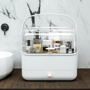 Boîte de rangement transparente à double couche avec tiroirs et séparateurs pour le rangement des produits de soin et l'organisation du bureau - Product Image 1