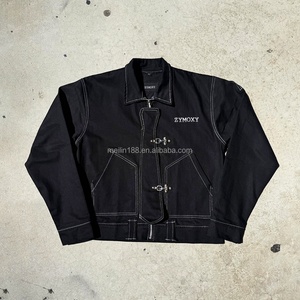 Veste en jean bomber personnalisée pour pompier, coupe ample, en denim 14oz épais, pour vêtements de travail - Product Image 1