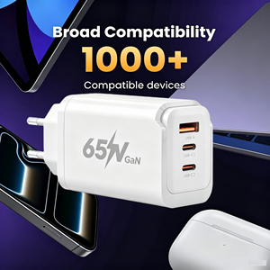 Cargador Portátil con QC3.0 y PD Tipo C, Cargador USB de 65W con Tecnología GaN, Adaptador de Carga Rápida para Teléfono, Enchufe Europeo - Product Image 6