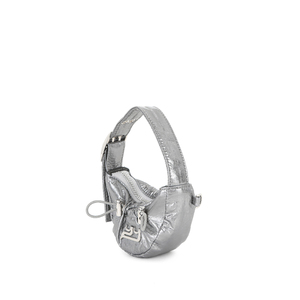 Korea Fashion Style Metal Keyring <b>Bag</b> With Eyelet Detail Strap And Wrinkle Design For A Unique Lightweight <b>Accessory</b> - Product Image 5
