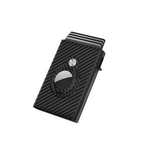 Minimo in fibra di carbonio in pelle RFID blocco del portafoglio con copertura chiusura porta carte bancarie e tasche - Product Image 1