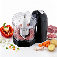 RSC Multi-Purpose 100W Penggiling Makanan Elektrik Kapasitas 350ml untuk Bawang Putih Bawang Merah Daging, Pengolah Makanan 1.5 Cup Perlengkapan Dapur Esensial S018