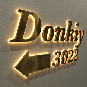 Illuminated LED Signage, Gold Acrylic Letter <b>Wall</b> Decoration, 5000K Daylight Color Temperature, Retail Store Design - Product Image 3