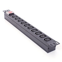 Unidad de Distribución de Energía (PDU) Yosun Multiusos de 10 Vías y 19'' con Conectores IEC C13 y C14 para Montaje en Rack, para Sala de Computación, Gabinete de Servidores y Centro de Datos