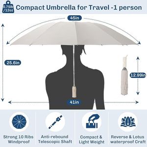 Travel <b>Automatic</b> Open Rainy Day Use 190t Pongee Fabric Waterproof Compact Plain Custom Reverse Three Folding <b>Umbrella</b> With Logo - Product Image 2