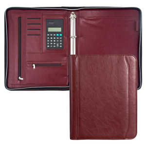 Tùy Chỉnh Mới Nhất Đen Hội Nghị Padfolio Với Logo Kinh Doanh A4 Nâu Faux Leather Zippered Executive Danh Mục Đầu Tư Organiser - Product Image 3