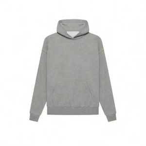 Sweat-shirt à capuche oversize pour homme en molleton de coton 380 g/m², gris clair, uni, de qualité supérieure, lourd, directement de l'usine - Product Image 3