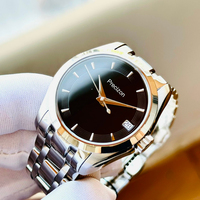 Montre mécanique automatique pour femme, verre saphir, boîtier et bracelet en acier inoxydable, affichage de la date, chronographe, étanche 50m