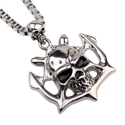 Fashion Punk Rock And Roll Wind Skull pendant Necklaces Wholesale Brand Man Suffocating Big Skull Jewelry
