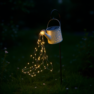 Arrosoir solaire en métal, lumière de jardin, petite lampe LED suspendue d'extérieur, lumière blanche chaude, IP67, alimenté par énergie solaire, décoratif - Product Image 2