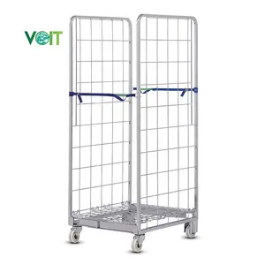 Storage industrial galvanised metal distribution 2 sided roll cage