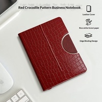 Carnet de notes de luxe en cuir PU effet crocodile, personnalisable, pour bureau, avec reliure cousue, couleur personnalisée, idéal comme cadeau d'affaires