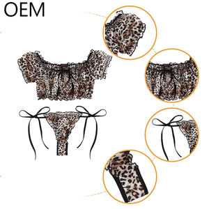 新しい女性用セクシーな虹色の透明なボウレースアップランジェリーセット、Tバック付き、ツーピーススクエアカットカラーブラ下着 - Product Image 6