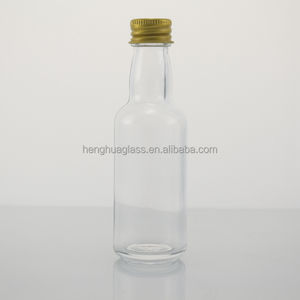 Vente en gros Mini petite bouteille de whisky en verre vide de 50ml whisky écossais irlandais vodka gin spiritueux bouteille en verre de liqueur avec bouchons à vis - Product Image 2
